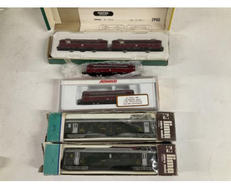 3 X N Gauge Electric Locomotives including Lima. Arnold and Minitrix.