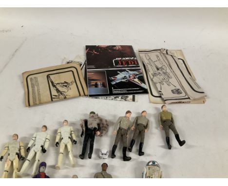 Star Wars collection of vintage figures including last 17 and assorted leaflets.