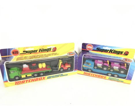 2 X Boxed Matchbox Superkings. Cargo Hauler and Pallet Loader #K-29 and Tractor Transporter #K-21