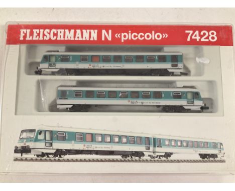 A Boxed Fleischmann N Gauge DMU #7428.