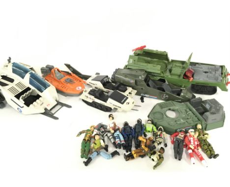 A Box Containing a Large Collection of Vintage Action force Toys Including figures. vehicles and backing Cards.ideal for spar