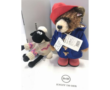 A Boxed Steiff Shaun the Sheep and a Limited Edition Paddington Bear.(2).