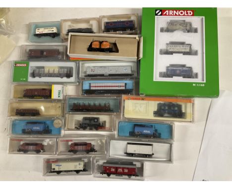 A Collection of Boxed N Gauge Rolling Stock Including Arnold. Fleischmann. Trix.etc.