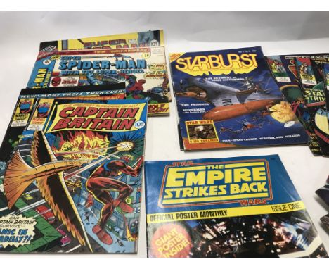 Collection of vintage marvel comics comprising 10 Star Wars weekly..issue 1 of The Empire Strikes Back..Starburst vol 1 no.1 