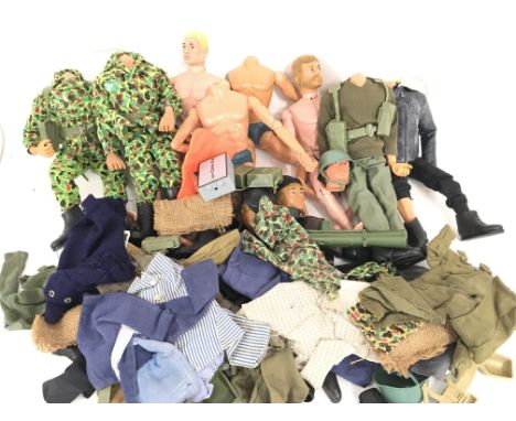 A Collection of Vintage Action men and Accessories. Ideal for spare parts Etc. Including 2 X Talking Action men.