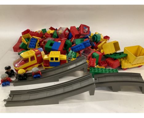 A Box Containing a Vintage Lego Train Set with Track.No Reserve