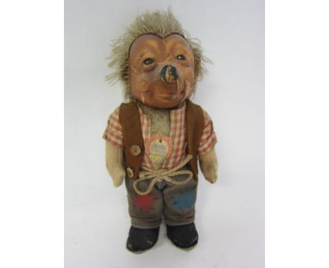A Steiff Mecki hedgehog figure with original paper tag, 16cm tall 
