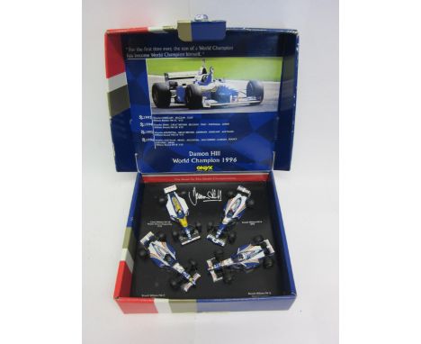 A boxed Onyx Formula 1 Damon Hill World Champion 1996 limited edition commemorative set of four 1:43 scale diecast model cars