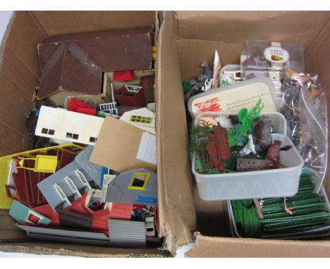 A collection of Britains and other plastic and lead farm animal figures wooden farm playset, diecast tractor, plastic fencing