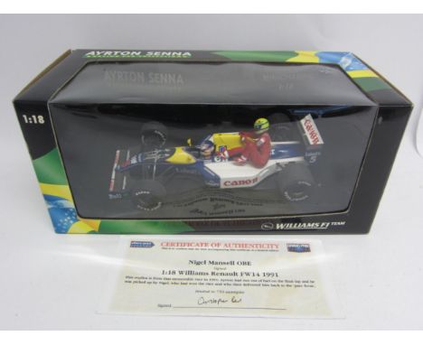 A boxed Paul's Model Art Minichamps Ayrton Senna Racing Car Collection Ayrton Senna &amp; Nigel Mansell British GP July 14th 