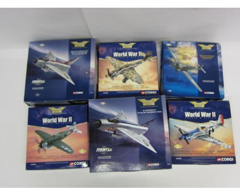 A collection of boxed Corgi Aviation Archive 1:72 scale diecast model military aircraft to include no's AA33803, AA32205, AA3