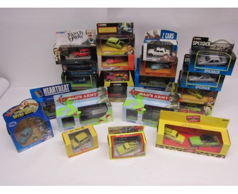 A collection of twenty-two boxed Corgi diecast TV and Film related diecast vehicles and sets to include 09002 Dad's Army, 185