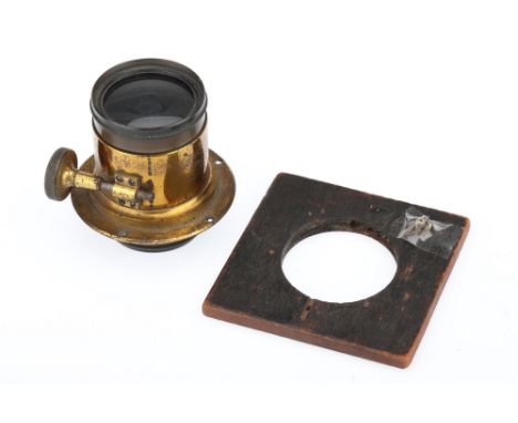 A J. H. Dallmeyer Rack &amp; Pinion Brass Camera Lens, serial no. 7453, body, F, elements, G-VG, some light internal haze, co