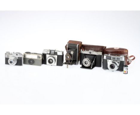 A Selection of Various Viewfinder Cameras IR 918811, comprising a G.A.Krauss Rollette folding roll film camera with a Carl Ze