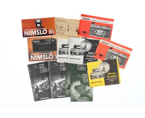 A Selection of Stereo Camera Instruction Manuals, to include manuals for Nimslo, Graflex Stereo Graphic, View-Master Stereo C