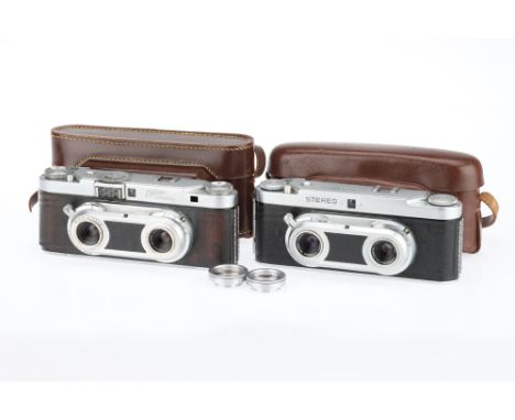 Two Wirgin 35mm Stereo Cameras, to include a Wirgin Edixa Stereo, body F, some corrosion present, shutter working, optics G, 