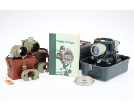 Vintage Surveying Equipment, comprising of a pair of Dimess-Wedges in leather cases marked 'WILD HEERBRUGG SWITZERLAND, with 