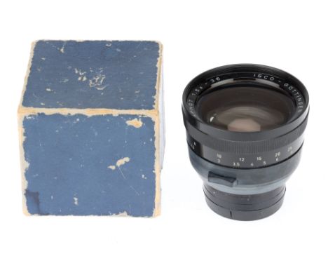 An ISCO Gottingen Iscorama Anamorphot 1,5x - 36 Projection Lens, body G, optics G, some light cleaning marks present,