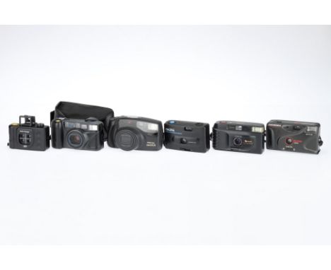 A Selection of 35mm Compact Cameras, to include a Konica Z-up 28W, body G-VG, shutter &amp; flash work when batteries are ins