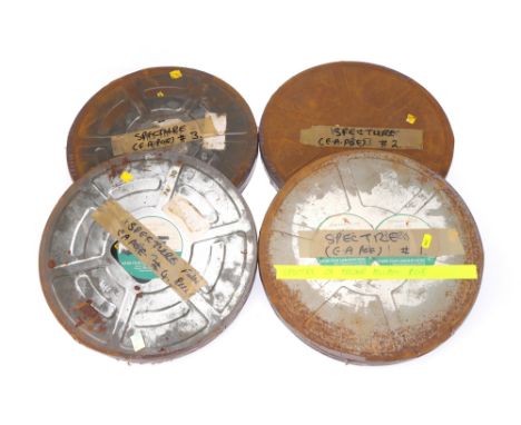 The Spectre of Edgar Allen Poe (1974) (35mm Print Film), in 4 separate reels, numbered 1-4, reels show signs of light corrosi