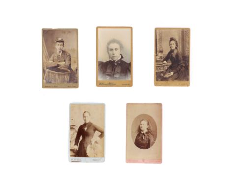 Five Carte de Visite Portrait Cards, by various photographers including W. Smith &amp; Sons, W. H. Cole and Gibbs &amp; Co. (