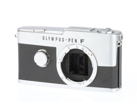 An Olympus Pen FT 35mm Half Frame SLR Body IR 181472, chrome, serial no.143655, possibly endoscope camera, no meter or self t