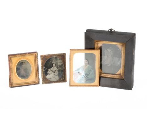 A Set of Four Early Ambrotype / Daguerreotype Photos, IR 492967, all with damages and requiring attention (4)