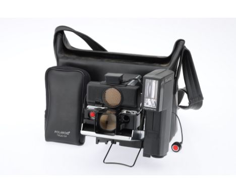A Polaroid SX-70 Land Camera Sonar AutoFocus Outfit, chrome, body G-VG, untested with film, optics G-VG, with a Polaroid SX-7