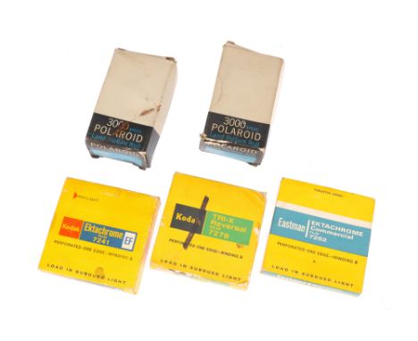 A Selection of Kodak Motion Picture Film, to include a box of Kodak Ektachrome Commercial 7252, Ektachrome 7241, &amp; Tri-X 