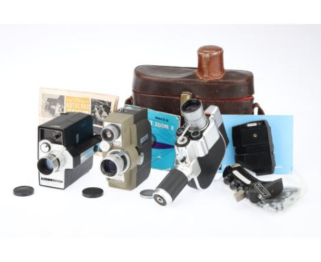 A Selection of Motion Picture Cameras, to include a Carena Zoomex, body G-VG, motor winds &amp; runs, lightmeter untested, wi