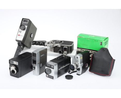 A Mixed Selection of Single, Double, &amp; Super 8 Motion Picture Cameras, to include a Fujica Single 8 P2, body G-VG, motor 