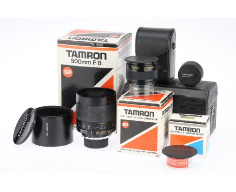 A Tamron f/8 500mm Catadioptric Tele Macro Lens, body G-VG, optics G, some light fungus &amp; dust present, in maker's case &