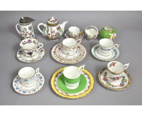 A Collection of Various Coalport Porcelain to Comprise Cabinet Cups and Saucers, Indian tree, Globular Vase and Green Ground 