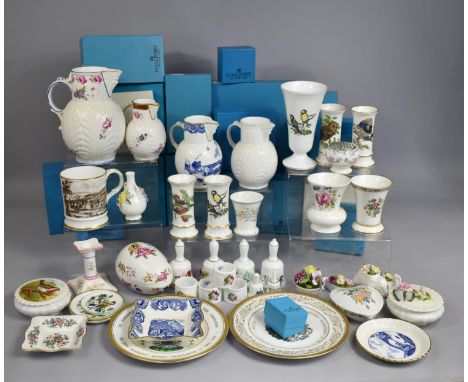 A Large Collection of various Coalport China to comprise Caughley Mask Head Jugs, Tankard, Dishes, Napkin Rings Etc, Most wit