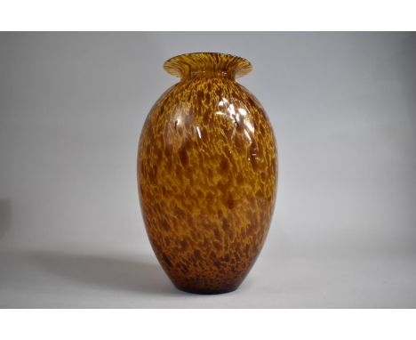 A Late 20th Century Mottled Amber Art Glass Vase, Possibly Murano Azzurra Vetreria, 32cm high 