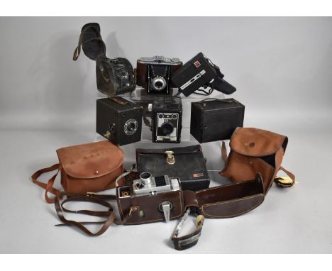 A Collection of Various Vintage Cameras to include Agfa, Brownie Box Cameras, Bell and Howell Camera Etc 