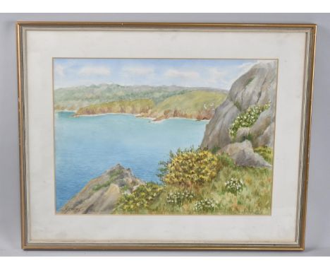 A Framed Seascape Watercolour, 37x27cm 