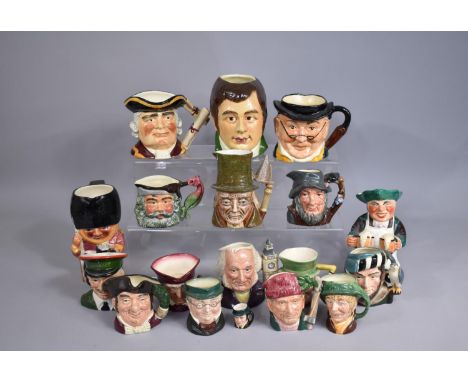 A Collection of Various Character Jugs to include Examples by Royal Doulton, Melba Ware, Beswick Etc 