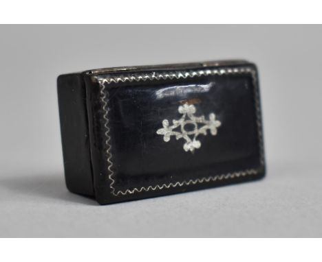A Small Papier Mache Inlaid Scent or Snuff Box 