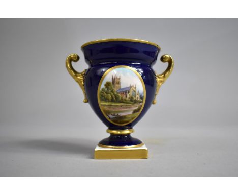 Harry Davis for Royal Worcester, A Small Commemorative Campana Vase, circa 1950, Commemorating the Diamond Jubilee of the Cit