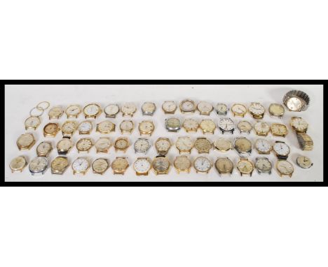A large selection of vintage wrist watch parts to include Sekonda, Ingersoll, Timex, Bourbon, Eden Matic and many more.&nbsp;