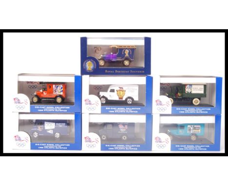 A collection of 7x assorted Lledo scale diecast model vehicles mainly advertising the British Olympic Association along with 