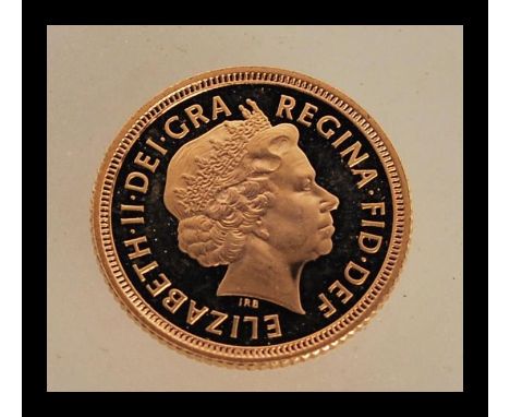 A 22ct gold half sovereign dated 1999 with George and the dragon to one side and Elizabeth II facing right to the verso. Weig