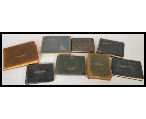 A collection of 8x antique / vintage autograph books - all largely filled with poems, quotes, drawings, sketches and painting