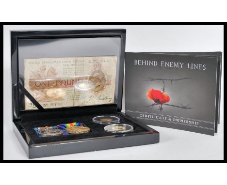 The WWI Behind Enemy Lines Gold Sovereign Coin Set - A Bradford Exchange limited edition coin set featuring a 1912 22ct gold 