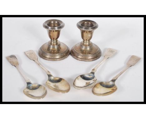 A selection of four 19th Century silver spoons to include two Jacob Wintle spoons hallmarked for London 1845&nbsp; and two Jo