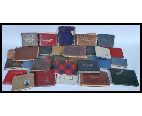 A large collection of approx 35x assorted antique / vintage autograph books - all largely filled with poems, sketches, dittie
