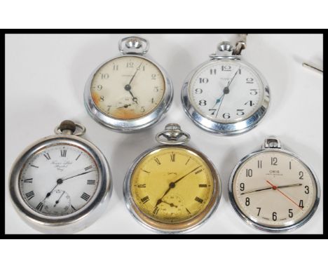 A collection of vintage 20th Century pocket watches to include an Ingersol watch retailed by Fears of Bristol, other examples