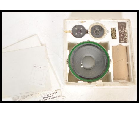 A rare vintage retro 20th Century Wharfedale unit 5 speaker kit being unmade and in the original polystyrene box.