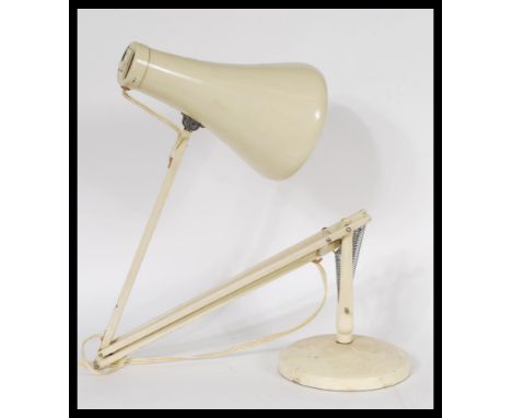 Herbert Terry and Sons - The Anglepoise Lamp - A vintage retro 20th Century industrial anglepoise desk or table lamp raised o